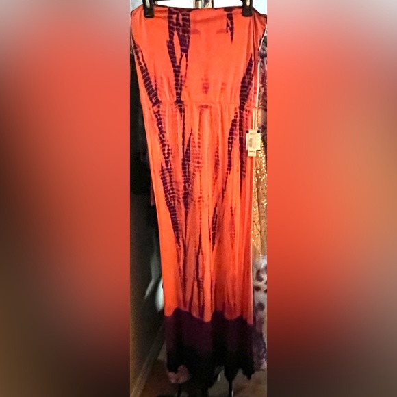 NEW WT  Bisou Bisou Orange & Purple Dress,  Size Small but plenty stretchable - Picture 3 of 7